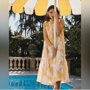 Ephemera Mai Tai floral print linen dress sz 2